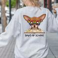 Chihuahua 100 Days Of School Rainbow Glasses Teacher Women's Sweatshirt Back Print Ash Chihuahua 100 Days Of School Rainbow Glasses Teacher Women's Sweatshirt Back Print Ash