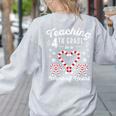 Christmas Candy Cane Work Of Heart Fourth 4th Grade Teacher Women's Sweatshirt Back Print Ash Christmas Candy Cane Work Of Heart Fourth 4th Grade Teacher Women's Sweatshirt Back Print Ash