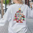Christmas Library Tree Love Reading Books Nerd Teacher Women's Sweatshirt Back Print Ash Christmas Library Tree Love Reading Books Nerd Teacher Women's Sweatshirt Back Print Ash