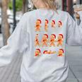 Christmas Math Teacher Equation Gingerbread With Santa Hat Men Women Women's Sweatshirt Back Print Ash