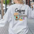 Coffee Gives Me Teacher Power Teacher Elementary Women Women's Sweatshirt Back Print Ash Coffee Gives Me Teacher Power Teacher Elementary Women Women's Sweatshirt Back Print Ash