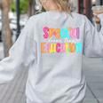 Color Special Education Squad Groovy Dream Team SPED Teacher Women's Sweatshirt Back Print Ash Color Special Education Squad Groovy Dream Team SPED Teacher Women's Sweatshirt Back Print Ash