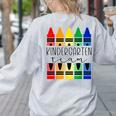 Colorful Crayon Kindergarten Team Tee For Teachers Students Men Women Kids Women's Sweatshirt Back Print Ash