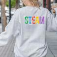 Colorful Steam Letters For Steam Program Teacher And Student Women's Sweatshirt Back Print Ash