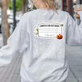 Composition Notebook Costume Adult Halloween For Teachers Women's Sweatshirt Back Print Ash