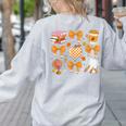 Coquette Bow Teacher Thanksgiving Fall Autumn Girls Women Women's Sweatshirt Back Print Ash