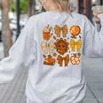 Coquette Teach Teacher Bows Thanksgiving Turkey Fall Autumn Women's Sweatshirt Back Print Ash