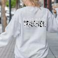 Cow Print For Elementary School First Grade Teachers Women's Sweatshirt Back Print Ash Cow Print For Elementary School First Grade Teachers Women's Sweatshirt Back Print Ash