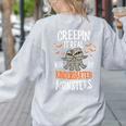 Creepin It Real Kindergarten Monsters Halloween Teacher Women's Sweatshirt Back Print Ash Creepin It Real Kindergarten Monsters Halloween Teacher Women's Sweatshirt Back Print Ash