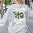 Creepin It Real Monster School Preschool Teacher Halloween Women's Sweatshirt Back Print Ash