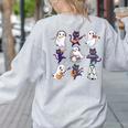 Cute Ghost Cat Playing Musical Halloween Music Teacher Women's Sweatshirt Back Print Ash Cute Ghost Cat Playing Musical Halloween Music Teacher Women's Sweatshirt Back Print Ash