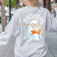Cute Ghost Reading Book Librarian Teacher Halloween Costume Women's Sweatshirt Back Print Ash Cute Ghost Reading Book Librarian Teacher Halloween Costume Women's Sweatshirt Back Print Ash