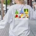 Cute Gnomes Teach Love And Inspire Back To School Teacher Women's Sweatshirt Back Print Ash Cute Gnomes Teach Love And Inspire Back To School Teacher Women's Sweatshirt Back Print Ash