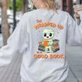 Cute Halloween Teacher Librarian Mummy Reading Books Women's Sweatshirt Back Print Ash