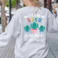 Cute SPED Teacher Special Education Cactus SPED Teacher Women's Sweatshirt Back Print Ash