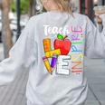 Cute Teach Love And Inspire Men Women Teacher Women's Sweatshirt Back Print Ash