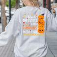 Cute Teacher Halloween For Women Men Teacher Pumpkin Women's Sweatshirt Back Print Ash Cute Teacher Halloween For Women Men Teacher Pumpkin Women's Sweatshirt Back Print Ash