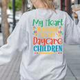 Daycare Children Childcare Provider Teacher PreK Nursery Women's Sweatshirt Back Print Ash