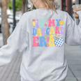In My Daycare Era Groovy Teacher Daycare First Day Of School Women's Sweatshirt Back Print Ash In My Daycare Era Groovy Teacher Daycare First Day Of School Women's Sweatshirt Back Print Ash