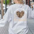 Daycare Provider Teacher Childcare Worker Leopard Heart Fun Women's Sweatshirt Back Print Ash