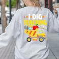 I Dig Teaching Dump Truck Construction Back School Teacher Women's Sweatshirt Back Print Ash
