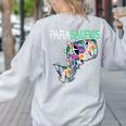 Dino Para Professional Teacher Collection T-Rex Dinosaur Paraeducator Assistant Teacher Women's Sweatshirt Back Print Ash