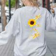 Dragonfly Sunflower Teacher Growth Mindset Choose To Shine Women's Sweatshirt Back Print Ash Dragonfly Sunflower Teacher Growth Mindset Choose To Shine Women's Sweatshirt Back Print Ash