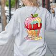 Dripping Apple Ice Cream Cone Cute Teacher Appreciation Women's Sweatshirt Back Print Ash Dripping Apple Ice Cream Cone Cute Teacher Appreciation Women's Sweatshirt Back Print Ash