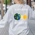 Earth Rotation Earth Day Science Teacher Kids Women Women's Sweatshirt Back Print Ash