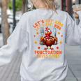 Eat Kids Punctuation Saves Lives Thanksgiving Turkey Teacher Women's Sweatshirt Back Print Ash
