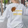 Lets Eat Kids Punctuation Turkey Thanksgiving Teacher Women's Sweatshirt Back Print Ash Lets Eat Kids Punctuation Turkey Thanksgiving Teacher Women's Sweatshirt Back Print Ash
