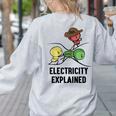 Electricity Explained Physics Nerd I Teacher School Women's Sweatshirt Back Print Ash Electricity Explained Physics Nerd I Teacher School Women's Sweatshirt Back Print Ash