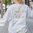 ESL Teacher ESOL Student Cute Retro Back To School First Day Women's Sweatshirt Back Print Ash