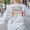 Everyone Is Welcome Here Idaho Teacher Women's Sweatshirt Back Print Ash