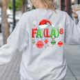 FA LA 8 Christmas Santa FA La Math Teacher Student Women's Sweatshirt Back Print Ash