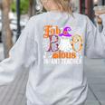 Fab Boo Lous Infant Teacher Halloween Costume Women's Sweatshirt Back Print Ash