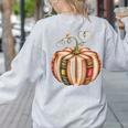 Fall Book Pumpkin Fall Librarians Bookworm Teachers Students Women's Sweatshirt Back Print Ash