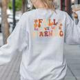 Fall In Love With Learning Autum Thanksgiving Teacher Kids Women's Sweatshirt Back Print Ash