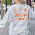 Fall In Love With Learning Autumn Teacher Thanksgiving Women's Sweatshirt Back Print Ash