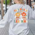 Fall In Love With Learning Shirt Autumn Thanksgiving Teacher Women's Sweatshirt Back Print Ash