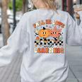 Fall In Love With Learning Teacher Retro Thanksgiving Women's Sweatshirt Back Print Ash