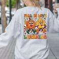 Fall In Love With Learning Thanksgiving Teacher Student Women's Sweatshirt Back Print Ash Fall In Love With Learning Thanksgiving Teacher Student Women's Sweatshirt Back Print Ash