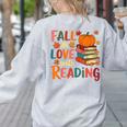 Fall In Love With Reading Autumn Thanksgiving Shirt Teacher Women's Sweatshirt Back Print Ash Fall In Love With Reading Autumn Thanksgiving Shirt Teacher Women's Sweatshirt Back Print Ash