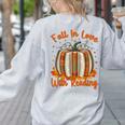 Fall In Love With Reading Pumpkin Autumn Librarians Teacher Women's Sweatshirt Back Print Ash Fall In Love With Reading Pumpkin Autumn Librarians Teacher Women's Sweatshirt Back Print Ash