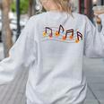 Fall Music Teacher Halloween Pumpkin Music Note Fall Teacher Women's Sweatshirt Back Print Ash