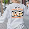 Are You Fall-O-Ween Directions Halloween Ghost Fall Teacher Women's Sweatshirt Back Print Ash