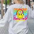 Field Trip Squad Groovy Field Day Smile Face Teacher Tie Dye Women's Sweatshirt Back Print Ash Field Trip Squad Groovy Field Day Smile Face Teacher Tie Dye Women's Sweatshirt Back Print Ash