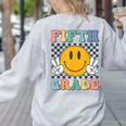 Fifth Grade Team Teachers Boys Girls Retro Smile 5th Grade Women's Sweatshirt Back Print Ash