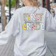 First Grade Dream Team Back To School 1st Grade Teacher Women's Sweatshirt Back Print Ash