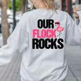 Our Flock Rocks Flamingo Mother's Day Teacher Women's Sweatshirt Back Print Ash Our Flock Rocks Flamingo Mother's Day Teacher Women's Sweatshirt Back Print Ash
